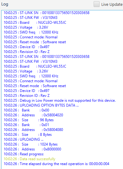 STM32CubeProgrammer: connecting to the board